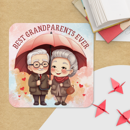 Cork-back coaster | Best Grandparents Ever Holding an Umbrella