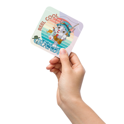 Cork-back coaster | Reel Cool Grandpa Best Grandpa Ever Cat Themed