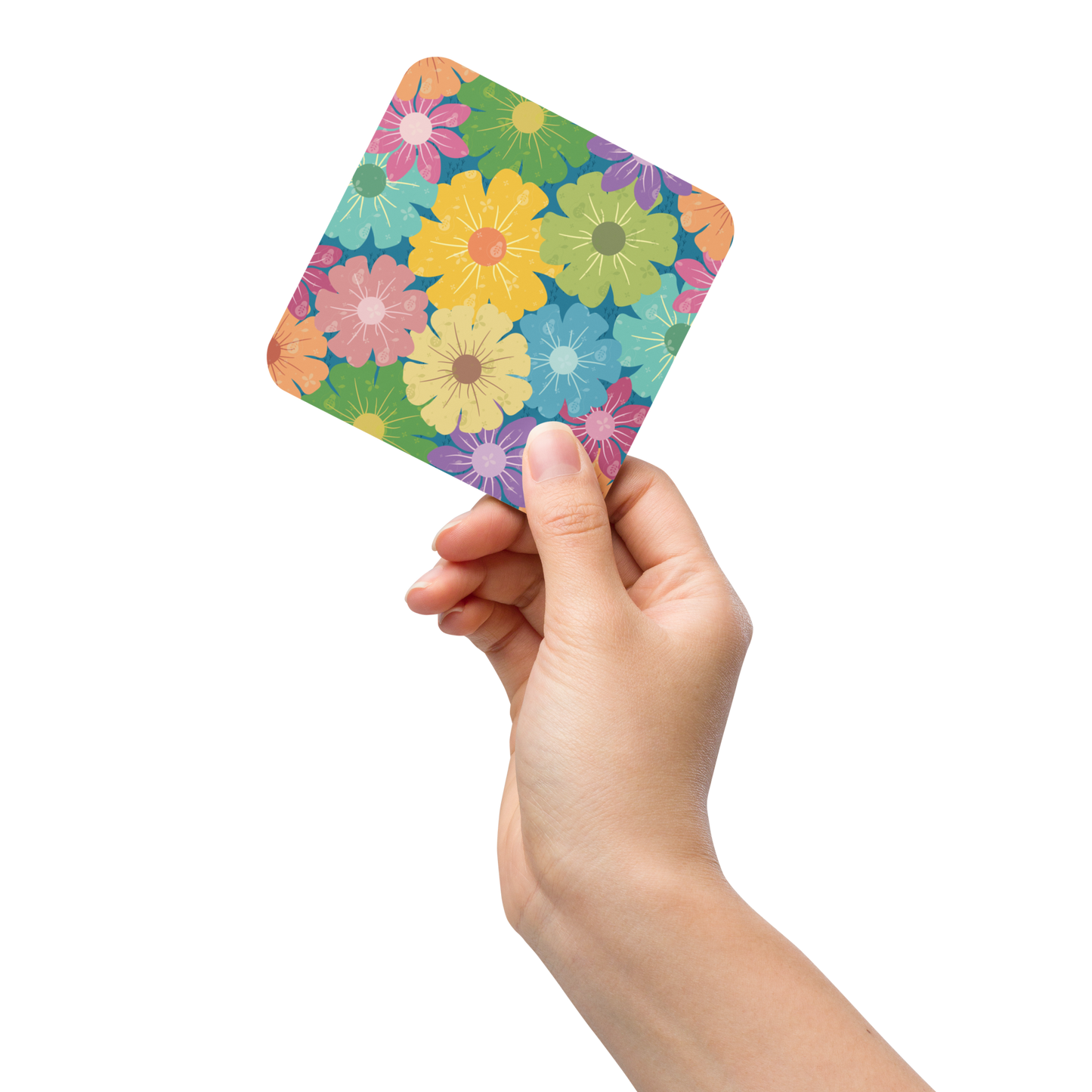 Cork-back coaster | Vibrant Daisy Floral