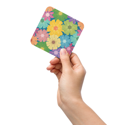 Cork-back coaster | Vibrant Daisy Floral