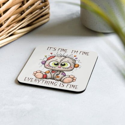 Cork-back coaster | Everything is Fine Halloween Doll