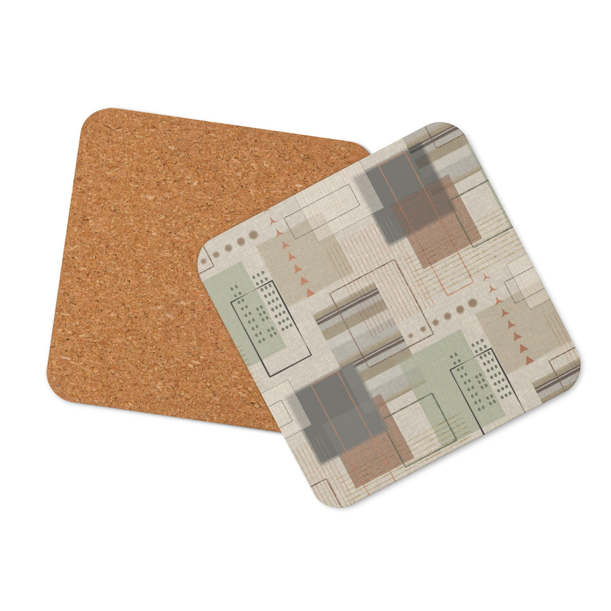 Cork-back coaster | Geometric Patch