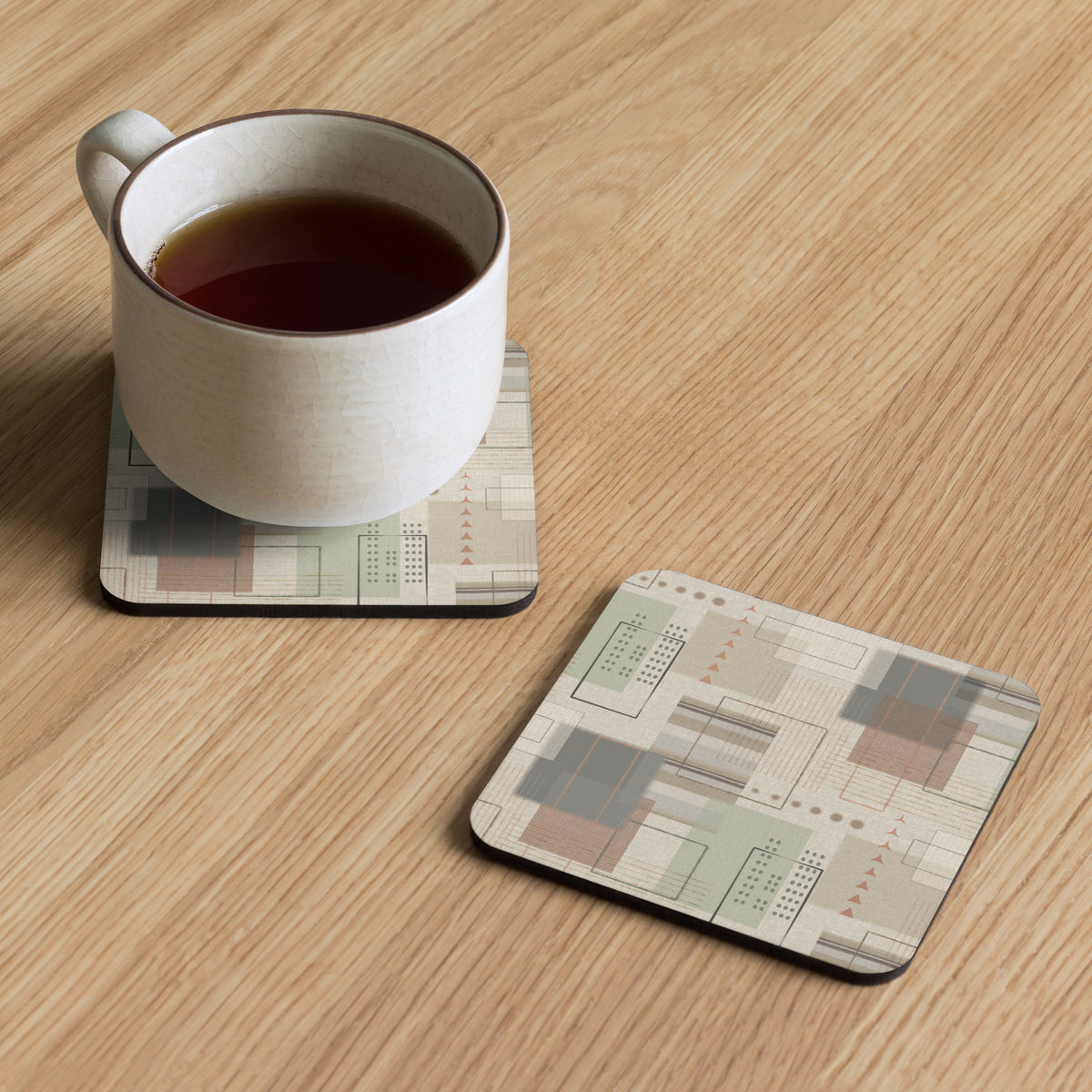 Cork-back coaster | Geometric Patch