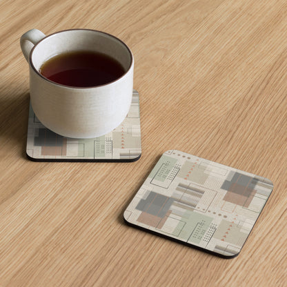 Cork-back coaster | Geometric Patch