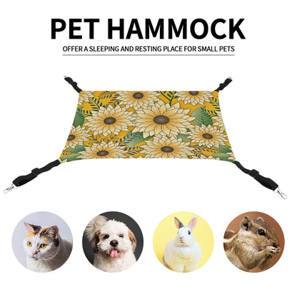 Pet Hammock | Bold Floral Design Yellow Sunny Sunflower Garden