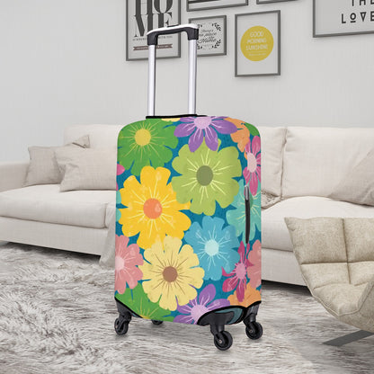 Thickened Luggage Cover | Vibrant Daisy Floral Block Prints