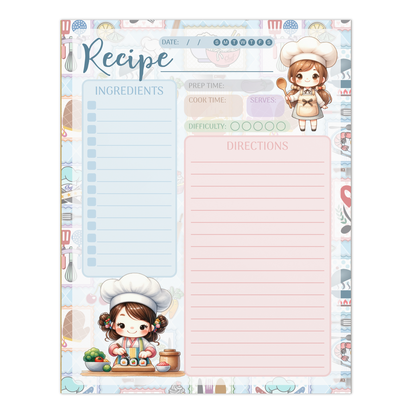Notepad (Large) | Chef Recipe Notepad 1