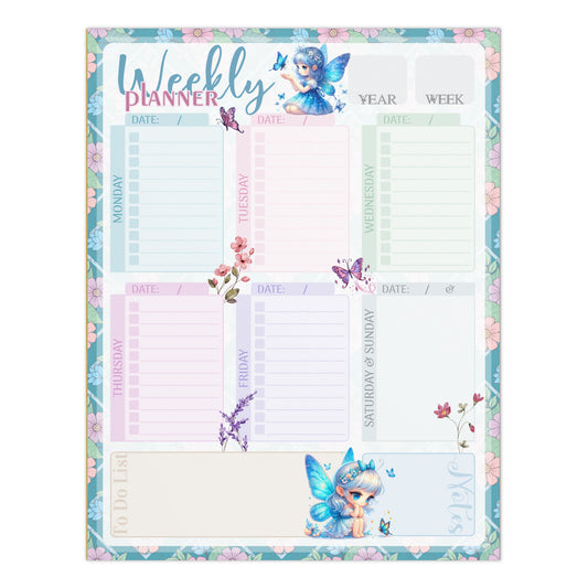 Notepad (Large) | Floral Butterfly Fairy Weekly Planner