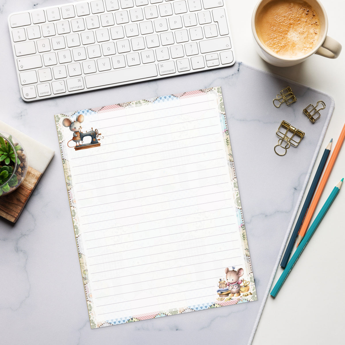 Notepad (Large) | Patchwork Revival Sewing Mouse Letterhead