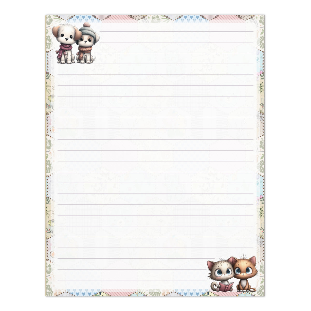 Notepad (Large) | Patchwork Revival Dog and Cat Letterhead