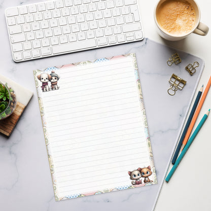 Notepad (Large) | Patchwork Revival Dog and Cat Letterhead