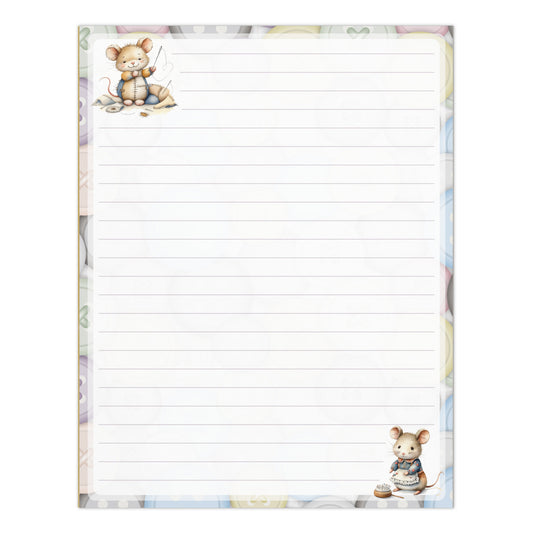 Notepad (Large) | Patchwork Revival Sewing Mouse Button Background Letterhead