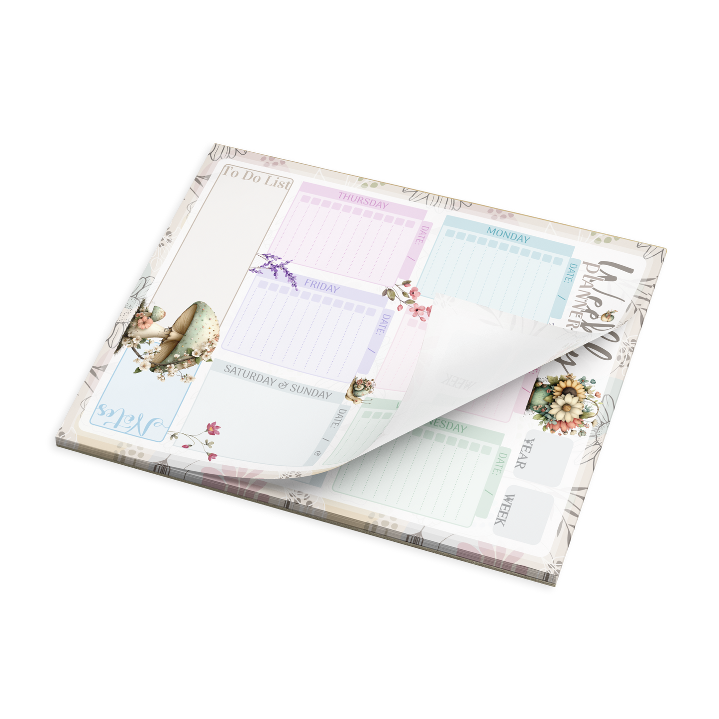Notepad (Large) | Wild Flower Collage Floral Design