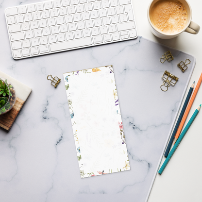 Magnetic Notepad | Boho Floral Border Design