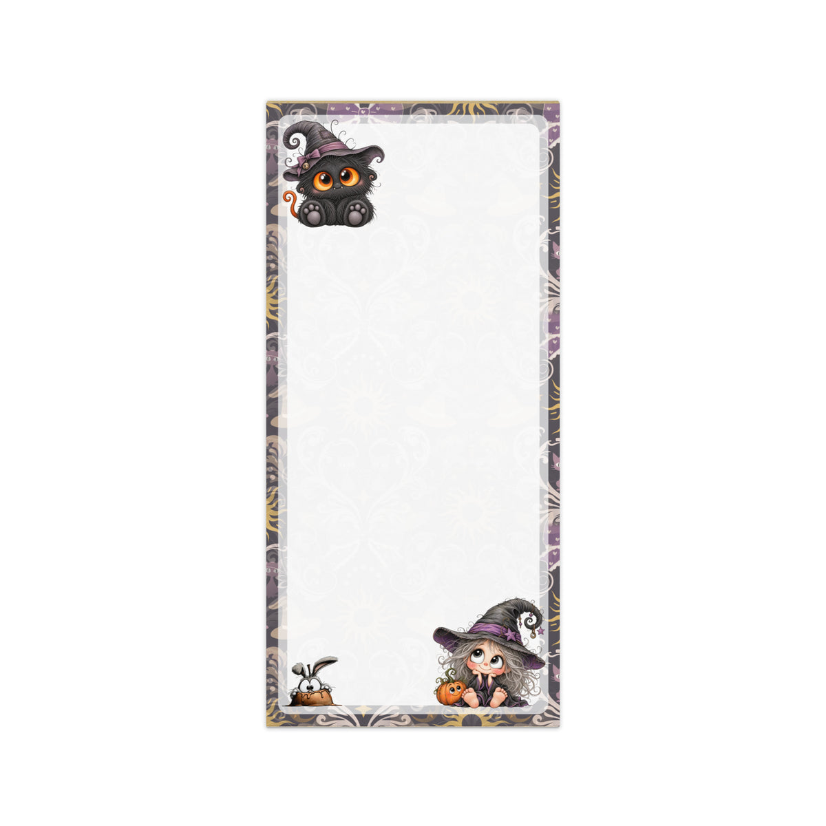 Magnetic Notepad | Halloween Cat Witch