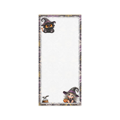 Magnetic Notepad | Halloween Cat Witch