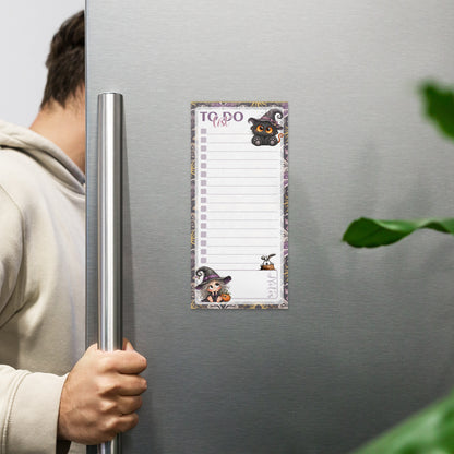Magnetic Notepad | Halloween Cat Witch To Do List