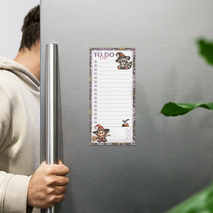 Magnetic Notepad | Halloween Witch Raccoon To Do List