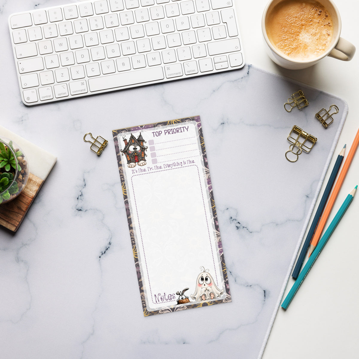 Magnetic Notepad | Everything is Fine Notes Halloween Ghost