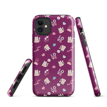 Tough case for iPhone 11, 12, 13, 14, 15, 16, 17 Variations | Kitty Love
