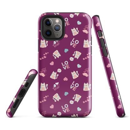Tough case for iPhone 11, 12, 13, 14, 15, 16, 17 Variations | Kitty Love