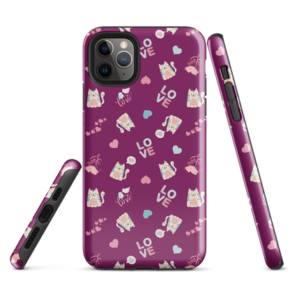 Tough case for iPhone 11, 12, 13, 14, 15, 16, 17 Variations | Kitty Love