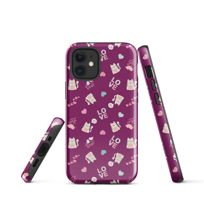 Tough case for iPhone 11, 12, 13, 14, 15, 16, 17 Variations | Kitty Love
