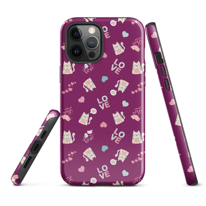 Tough case for iPhone 11, 12, 13, 14, 15, 16, 17 Variations | Kitty Love
