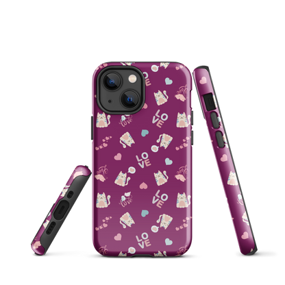 Tough case for iPhone 11, 12, 13, 14, 15, 16, 17 Variations | Kitty Love