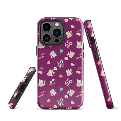 Tough case for iPhone 11, 12, 13, 14, 15, 16, 17 Variations | Kitty Love