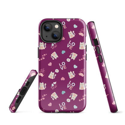 Tough case for iPhone 11, 12, 13, 14, 15, 16, 17 Variations | Kitty Love