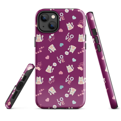 Tough case for iPhone 11, 12, 13, 14, 15, 16, 17 Variations | Kitty Love