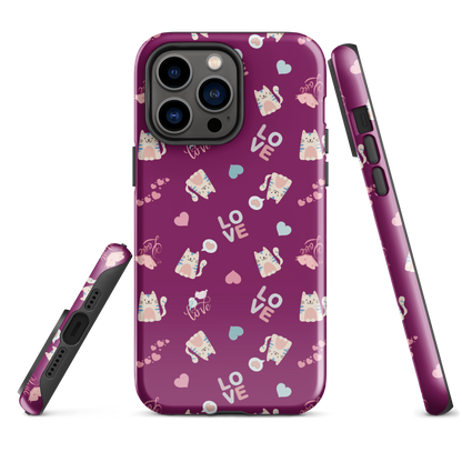Tough case for iPhone 11, 12, 13, 14, 15, 16, 17 Variations | Kitty Love