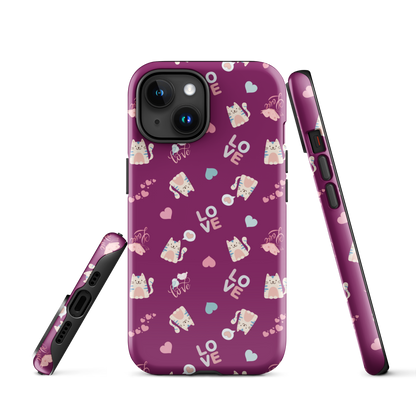 Tough case for iPhone 11, 12, 13, 14, 15, 16, 17 Variations | Kitty Love