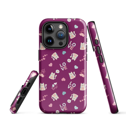 Tough case for iPhone 11, 12, 13, 14, 15, 16, 17 Variations | Kitty Love