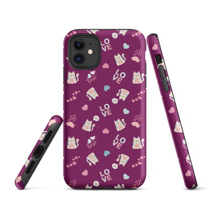 Tough case for iPhone 11, 12, 13, 14, 15, 16, 17 Variations | Kitty Love
