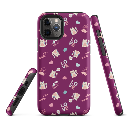 Tough case for iPhone 11, 12, 13, 14, 15, 16, 17 Variations | Kitty Love
