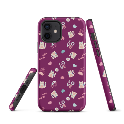 Tough case for iPhone 11, 12, 13, 14, 15, 16, 17 Variations | Kitty Love