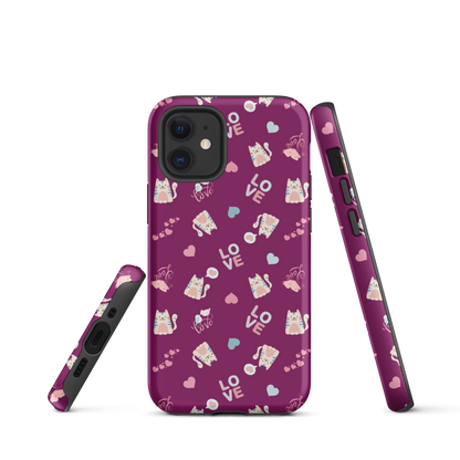 Tough case for iPhone 11, 12, 13, 14, 15, 16, 17 Variations | Kitty Love