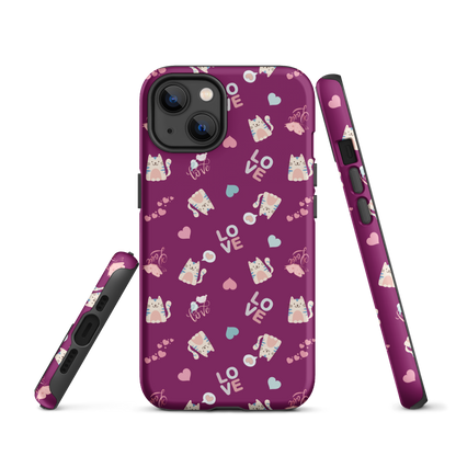 Tough case for iPhone 11, 12, 13, 14, 15, 16, 17 Variations | Kitty Love