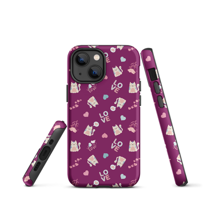 Tough case for iPhone 11, 12, 13, 14, 15, 16, 17 Variations | Kitty Love