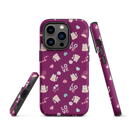 Tough case for iPhone 11, 12, 13, 14, 15, 16, 17 Variations | Kitty Love