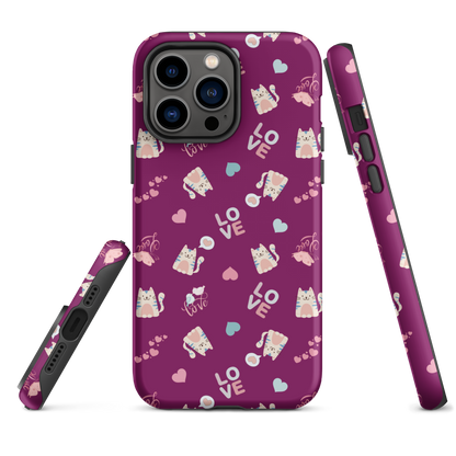 Tough case for iPhone 11, 12, 13, 14, 15, 16, 17 Variations | Kitty Love