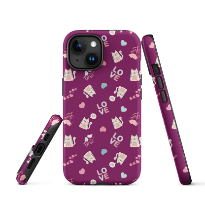 Tough case for iPhone 11, 12, 13, 14, 15, 16, 17 Variations | Kitty Love