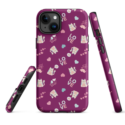 Tough case for iPhone 11, 12, 13, 14, 15, 16, 17 Variations | Kitty Love