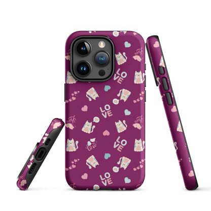 Tough case for iPhone 11, 12, 13, 14, 15, 16, 17 Variations | Kitty Love