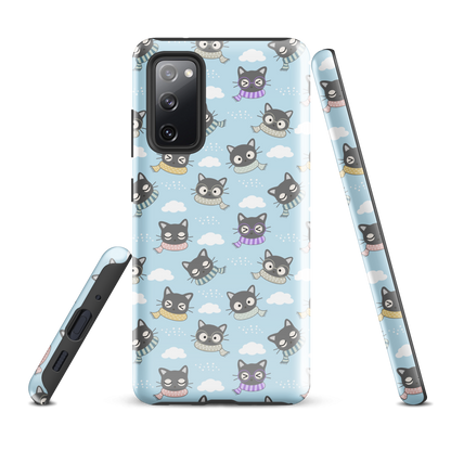 Tough case for Samsung Galaxy Variations | Gray Cat with Scarf in the Cloud