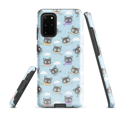 Tough case for Samsung Galaxy Variations | Gray Cat with Scarf in the Cloud