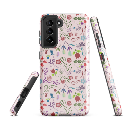 Tough case for Samsung Galaxy Variations | Pink Floral Spring Garden