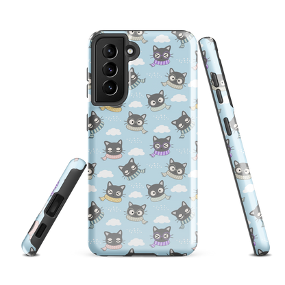 Tough case for Samsung Galaxy Variations | Gray Cat with Scarf in the Cloud